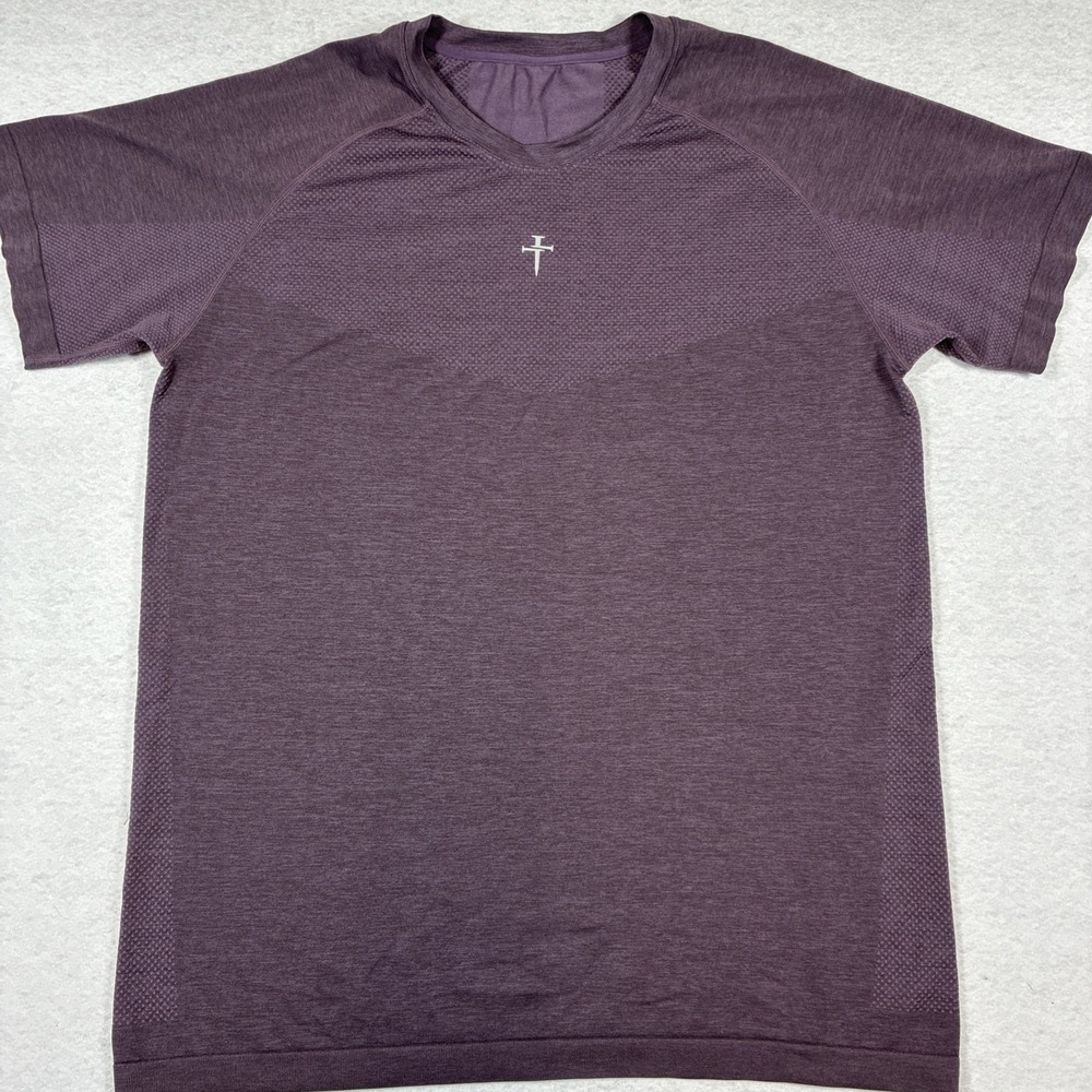 Three Nails Shirt Mens XL Purple Seamless Performance Tee Breathable Stretch